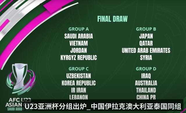 U23亚洲杯分组出炉_中国伊拉克澳大利亚泰国同组